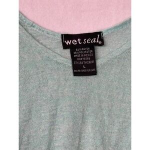 Y2K  Wet Seal‎ Womens Top Size L Green Dolman Sleeve Lightweight Relaxed Fit